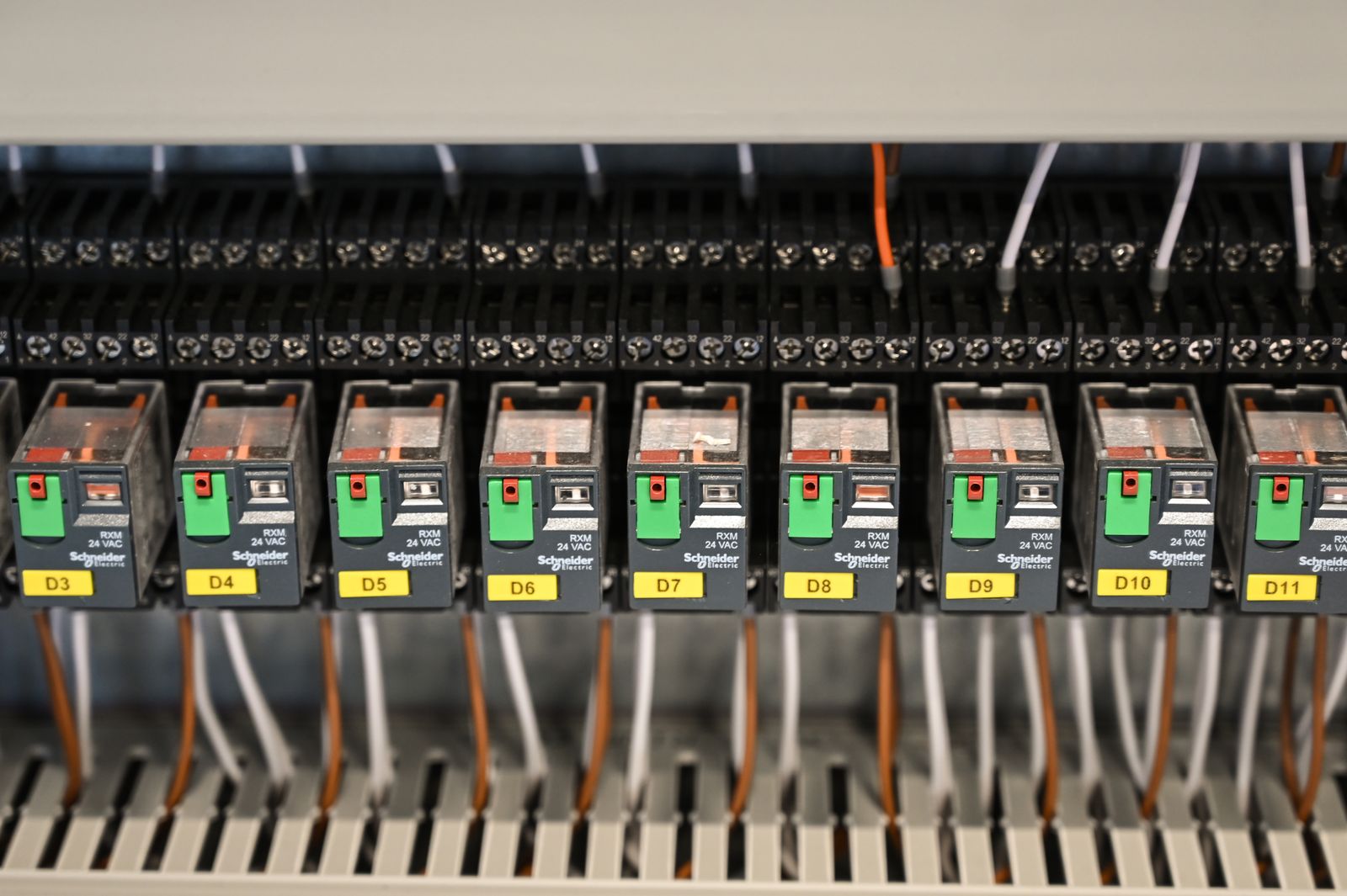 A neatly wired residential electrical sub-panel after a panel upgrade